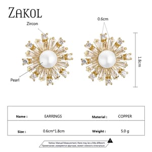 Elegant Snowflake Pearl & Cubic Zirconia Stud Earrings for Women Elegant Snowflake Pearl & Cubic Zirconia Stud Earrings for Women