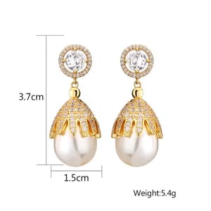 Exquisite Wind Chime Flower Pearl Drop Earrings for Women Exquisite Wind Chime Flower Pearl Drop Earrings for Women