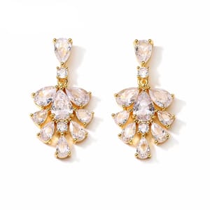 Elegant Drop Cubic Zirconia Dangle Earrings for Weddings