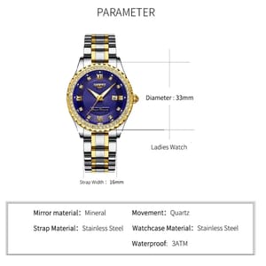 Elegant Stainless Steel Women's Quartz Watch with Date Function