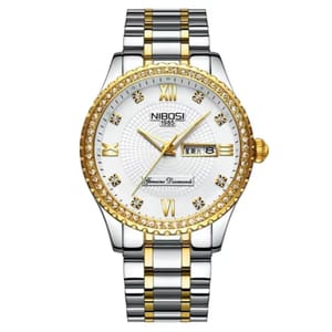 Elegant Stainless Steel Quartz Watch with Date and Water Resistance