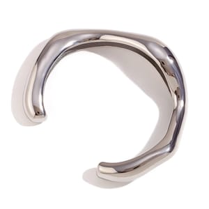 Exaggerated Irregular Liquid Wave Open Bangle in 18K Gold Plating