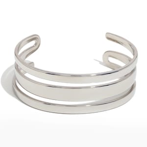 Elegant Wide-Faced Three-Layer Open Cuff Bracelet for Women Elegant Wide-Faced Three-Layer Open Cuff Bracelet for Women