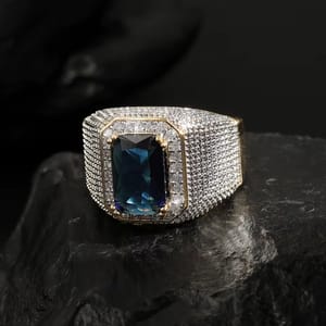 Dazzling Hip Hop Cubic Zirconia Cocktail Ring for Men