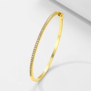 Elegant Micro-Inlaid Cubic Zirconia Bangle for Women’s Fashion