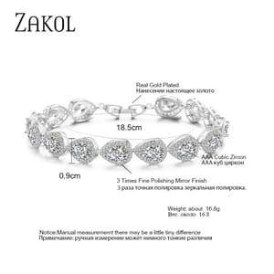 Elegant Teardrop Cubic Zirconia Bracelet for Bridal & Formal Wear