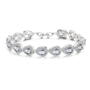 Elegant Teardrop Cubic Zirconia Bracelet for Bridal & Formal Wear