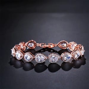 Elegant Teardrop Cubic Zirconia Bracelet for Bridal & Formal Wear