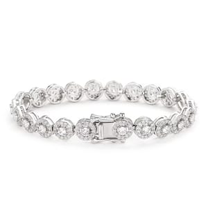 Elegant Round Cubic Zirconia Tennis Bracelet for Bridal & Parties