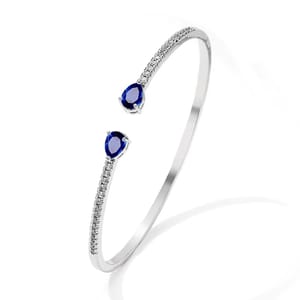 Elegant Water Drop Cuff Bracelet with Cubic Zirconia for Women