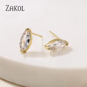 Elegant Geometric Cubic Zirconia Stud Earrings for Women