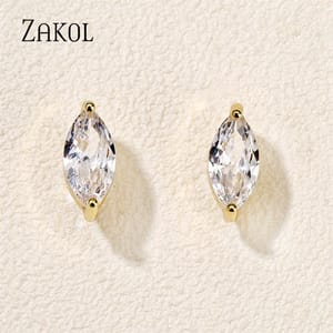 Elegant Geometric Cubic Zirconia Stud Earrings for Women