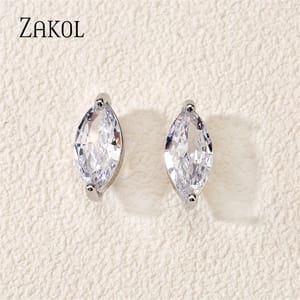 Elegant Geometric Cubic Zirconia Stud Earrings for Women