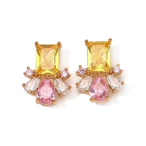 Elegant Floral Zircon Stud Earrings for Special Occasions