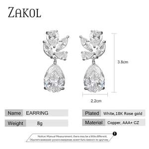 Elegant Water Drop Crystal Dangle Earrings for Brides