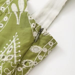 Elegant V-Neck Embroidered Midi Dress for Effortless Vacation Style