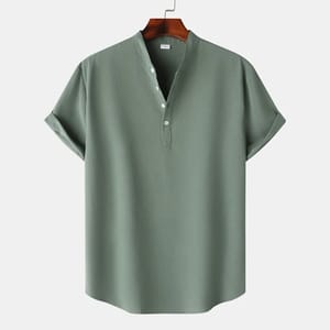 Comfortable Casual Henley Shirt for Men - Perfect for Beach Days
