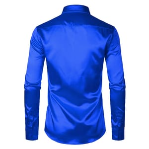 Elegant Men's Slim Fit Satin Shirt for Casual and Formal Occasions