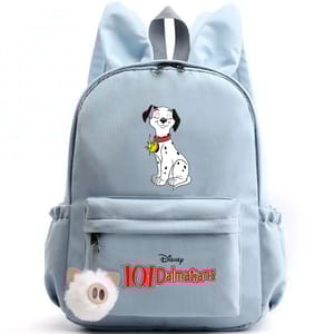 Charming Dalmatian Design Backpack with Rabbit Ears for Students