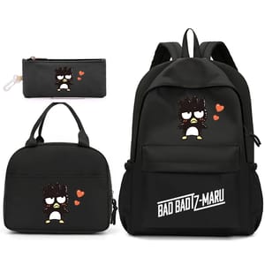 Badtz Maru 3-Piece Backpack Set with Lunch Bag & Pouch