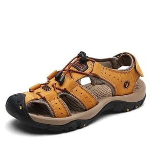 Durable Genuine Leather Men's Sandals with Adjustable Closure