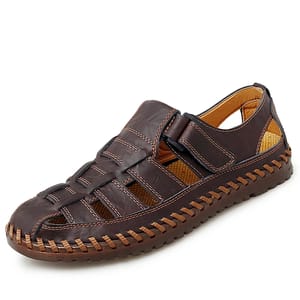 Men's Genuine Leather Roman Sandals – Business Casual & Outdoor