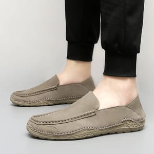 Premium Genuine Leather Men's Loafers – Breathable Slip-On Comfort