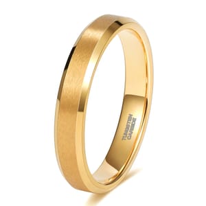 Elegant Gold-Plated Tungsten Ring for Women, Brushed Finish Tigrade - Women's Rings