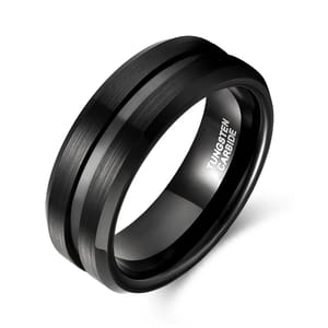 Elegant Tungsten Wedding Band Ring for Men, Classic Style