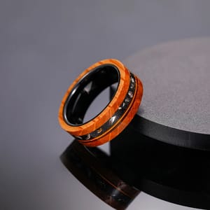 8mm Tungsten Ring with Olive Wood and Guitar String Inlay Tigrade - Men's Rings 4