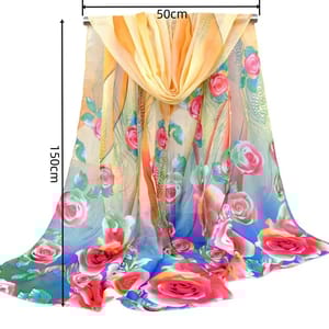 Elegant Printed Chiffon Scarf for Women – Stylish Spring Shawl