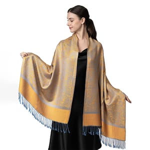 Elegant Jacquard Linen Scarf for Women, Soft Winter Shawl Wrap