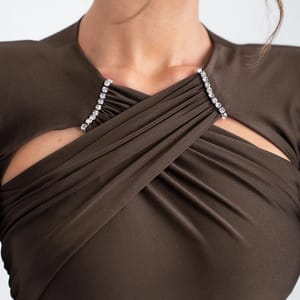 Sculpted Long Sleeve Maxi Dress with Ruched Detailing