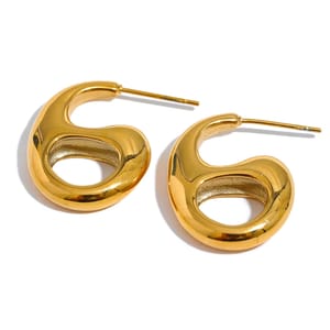 Sleek Geometric Stainless Steel Minimalist Stud Earrings for Women