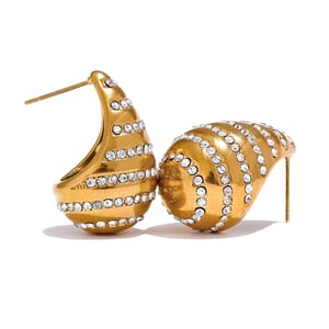 Elegant Bling Cubic Zirconia Teardrop Stud Earrings for Women