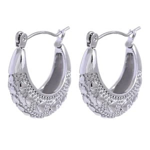 Elegant Stainless Steel Heart Geometric Hoop Earrings