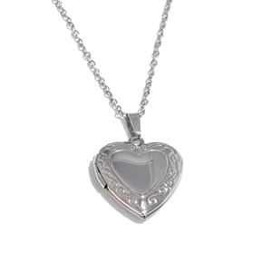 Elegant Heart Stainless Steel Locket Pendant Necklace for Women