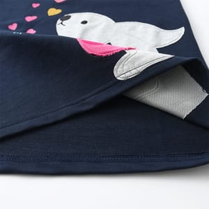 Adorable Hooded Dress for Girls with Heart & Rainbow Print