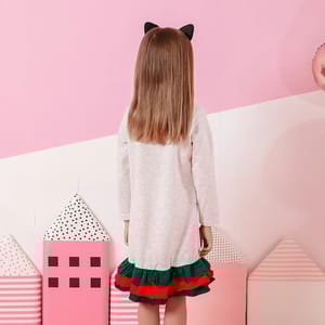 Adorable Floral Print Cotton Dress with Ruffles for Girls