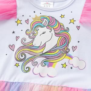 Adorable Unicorn Princess Dress for Girls – Mesh Party Outfit Adorable Unicorn Princess Dress for Girls – Mesh Party Outfit