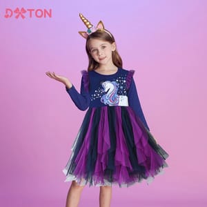 Enchanting Unicorn Tulle Dress for Girls – Winter Party Outfit