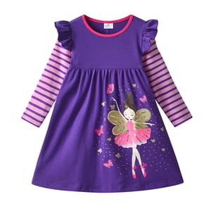 Charming Butterfly Print Long Sleeve Dress for Girls Charming Butterfly Print Long Sleeve Dress for Girls
