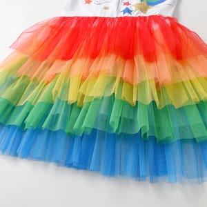 Magical Unicorn Tulle Dress for Girls with Rainbow Stars Magical Unicorn Tulle Dress for Girls with Rainbow Stars