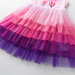 Girls Princess Tutu Dress with Butterfly Patchwork and Tulle Layers Girls Princess Tutu Dress with Butterfly Patchwork and Tulle Layers