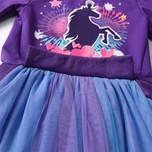 Charming Winter Dress for Girls with Heart Patchwork Design Charming Winter Dress for Girls with Heart Patchwork Design