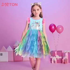 Magical Unicorn Princess Dress for Kids – Summer Party Style Magical Unicorn Princess Dress for Kids – Summer Party Style
