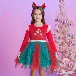 Elegant Winter Party Dress for Girls with Flying Sleeves Elegant Winter Party Dress for Girls with Flying Sleeves