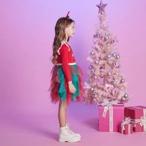 Elegant Winter Party Dress for Girls with Flying Sleeves Elegant Winter Party Dress for Girls with Flying Sleeves