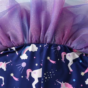 Cute Unicorn Printed Tulle Layered Pant Skirt for Girls