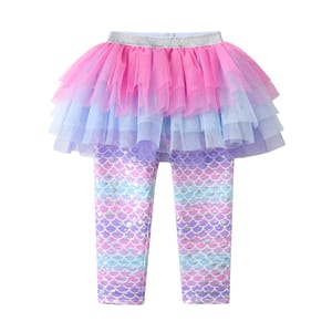 Girls’ Legging Skirt Set with Mermaid Print for Outdoor Play